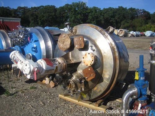 Used Feldmeier Reactor, 250 Gallon, Hastelloy C276, Vertical. 44" diameter x 28" straight side, dished top, coned bottom. Internal rated 100 psi/FV at +350/-350 deg.f., 304L stainless steel 1/2 pipe ...