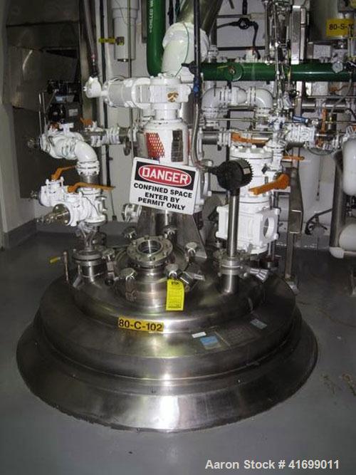 Used- Feldmeier Reactor, 250 Gallon, Hastelloy C276, Vertical. 44" diameter x 28" straight side, dished top, coned bottom. I...