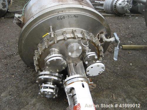 Used Feldmeier Reactor, 100 Gallon, Hastelloy, Vertical. 30" diameter x 26" straight side, dished removable top, dished bottom. Internal rated 100 psi/FV at +350/-350 deg,f, 304 stainless steel 1/2 p...