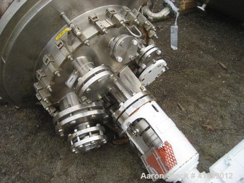 Used Feldmeier Reactor, 100 Gallon, Hastelloy, Vertical. 30" diameter x 26" straight side, dished removable top, dished bottom. Internal rated 100 psi/FV at +350/-350 deg,f, 304 stainless steel 1/2 p...