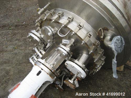 Used Feldmeier Reactor, 100 Gallon, Hastelloy, Vertical. 30" diameter x 26" straight side, dished removable top, dished bottom. Internal rated 100 psi/FV at +350/-350 deg,f, 304 stainless steel 1/2 p...
