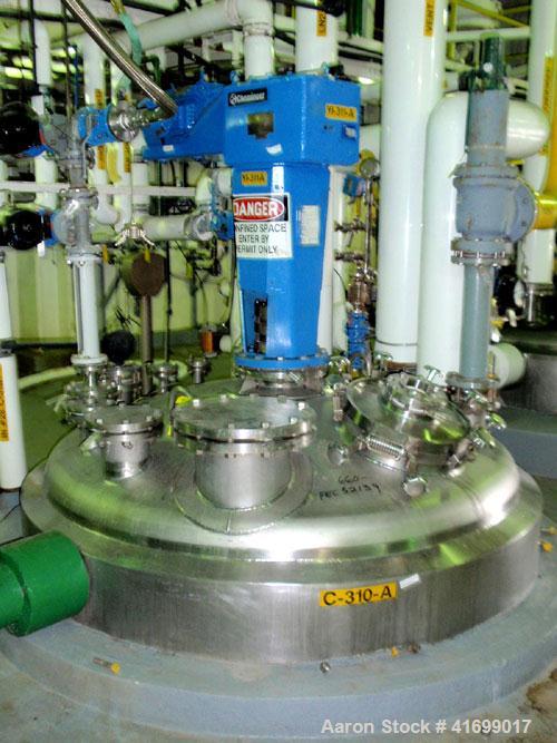 Used Feldmeier Reactor, 2000 Gallon, Hastelloy C22, vertical. 78" diameter x 100" straight side, dished top and bottom. Internal rated 100 psi/FV at 302 deg F and -20 feg F at 100/FV. Jacket rated 15...
