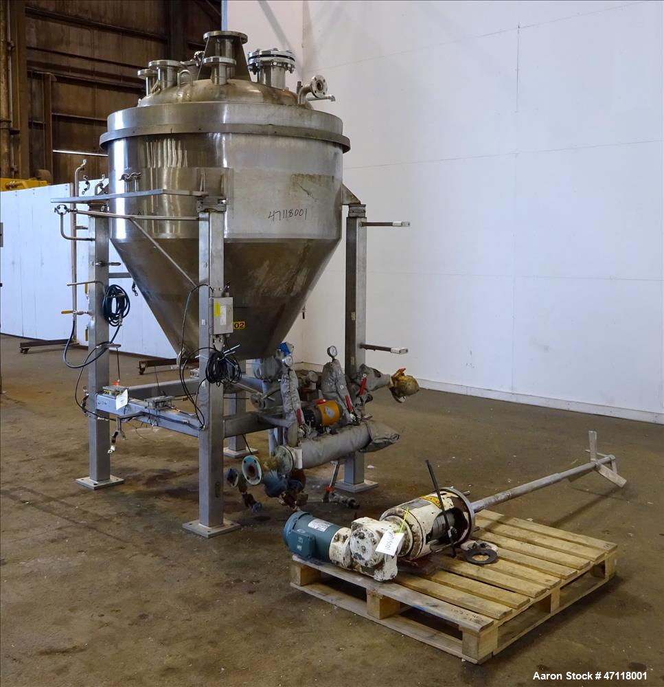 Used Feldmeier Reactor, 250 Gallon, Hastelloy C-276, Vertical.