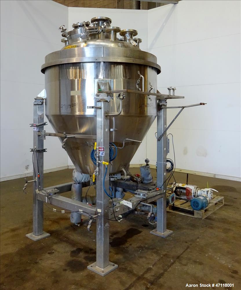 Used Feldmeier Reactor, 250 Gallon, Hastelloy C-276, Vertical.