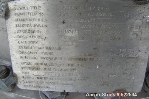 USED: Langfield Ltd reactor. Material of construction is Hastelloy C on product contact parts. Working capacity 240 gallon (1000 liter). Stainless steel jacket. Inside rated for 90 psi (6 bar) and fu...