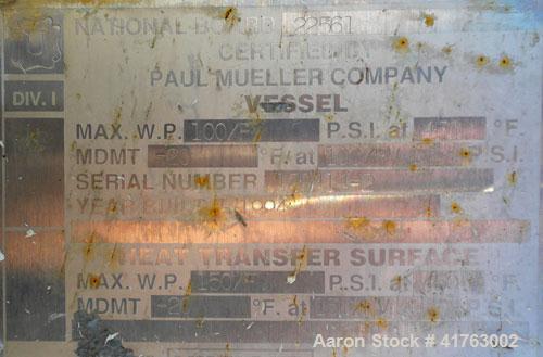 Used Mueller Reactor, 3000 Gallon, Model F, Hastelloy C-276, Vertical. 84’’ diameter x 111’’ straight side, 2 to 1 elliptical top and bottom. Internal rated 100/FV psi at 450 deg F and –20 deg F at 1...