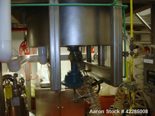 Used Stainless Steel Industries Reactor, 100 Gallon, Hastelloy, Vertical. 30" Diameter x 36" straight side, dished removable top, dish bottom. Internal rated 100 psi at 450 deg.f., jacket rated 122 p...