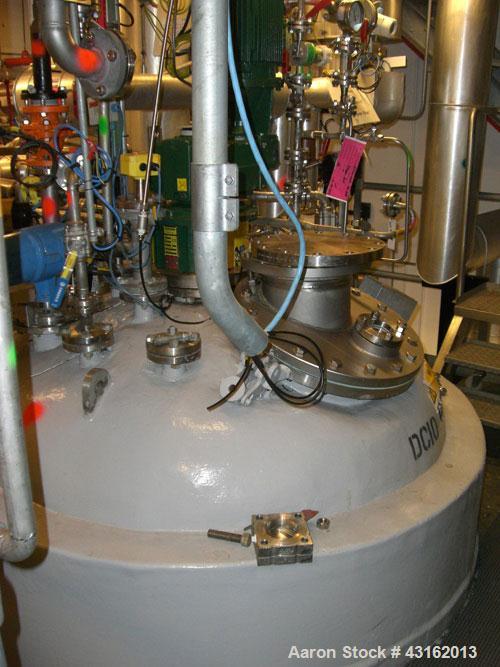 Used Radley Engineering approximately 3,000 liter Hastelloy C22 vertical reactor. Unit has welded dished top and bottom heads. Internal rated 6 bar/full vacuum design pressure at -29 to 220 deg C. Ex...