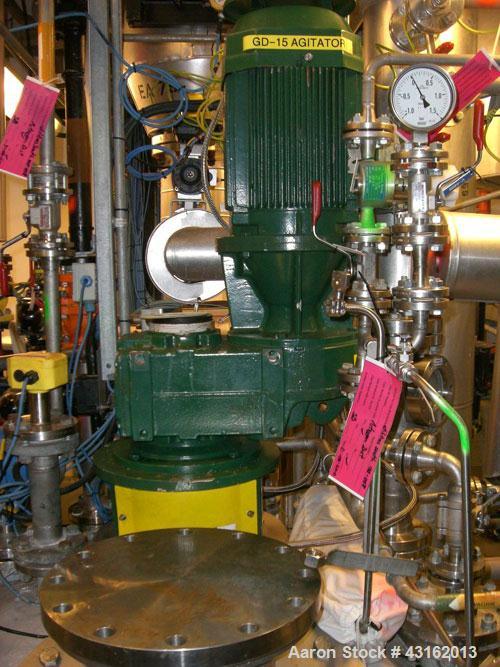 Used Radley Engineering approximately 3,000 liter Hastelloy C22 vertical reactor. Unit has welded dished top and bottom heads. Internal rated 6 bar/full vacuum design pressure at -29 to 220 deg C. Ex...