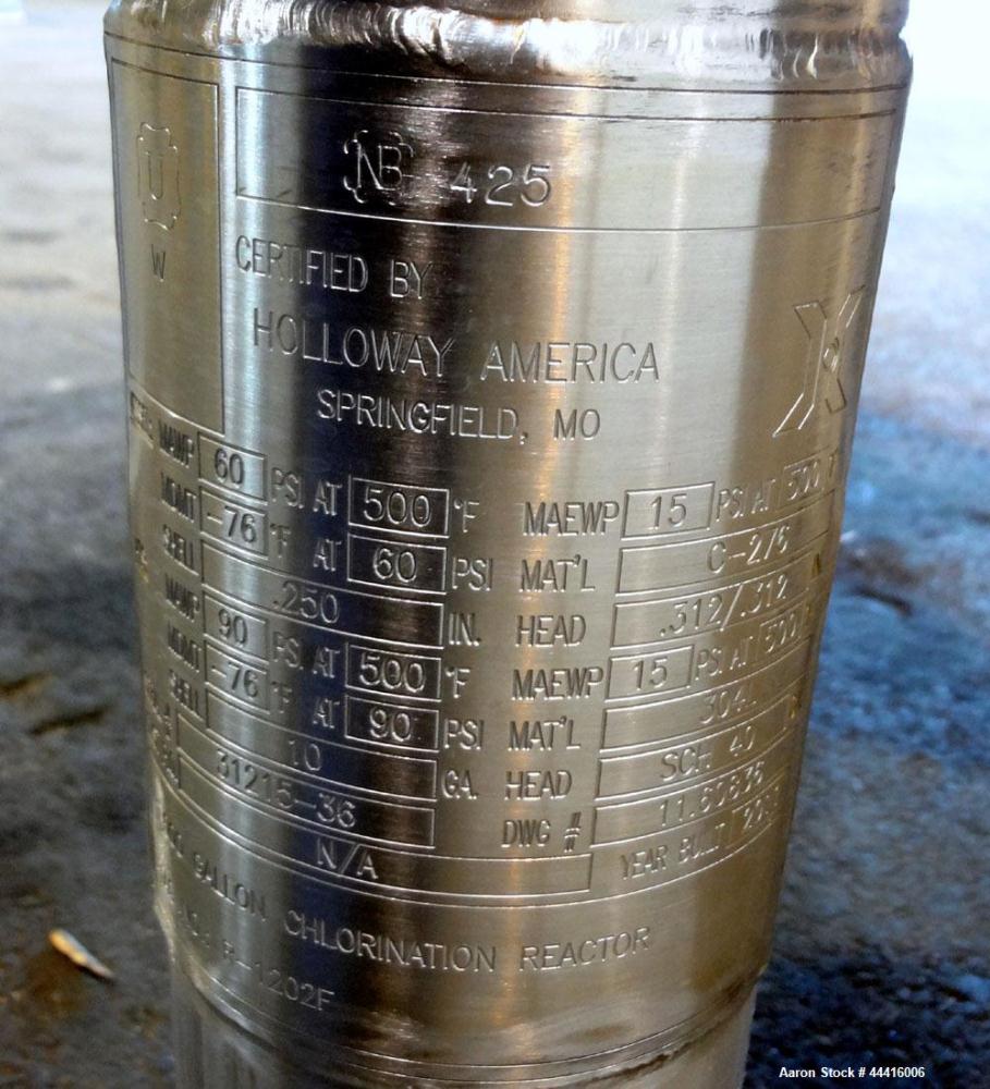 Unused- Holloway America Reactor, 1000 Gallon, Hastelloy C-276, Vertical. Approximate 62” Diameter x 70” straight side, dished top and bottom. Internal rated 60 psi at -76 to 500 degrees F, 304L Stai...