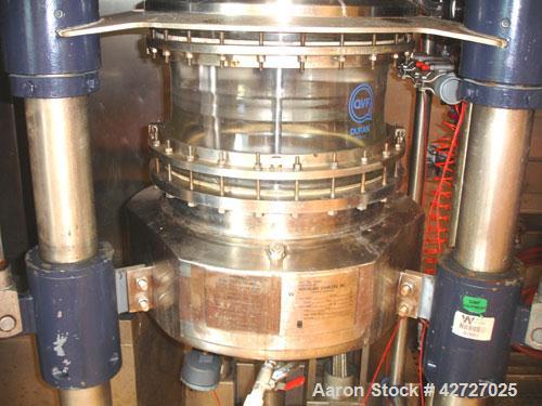 Used Northland Stainless Reactor Train, 50 Liter (13.2 Gallon). With 50 liter Hastelloy C22 reactor, removable dish top, dish bottom, intermediate QVF glass mid section, rated 150 psi and full vacuum...
