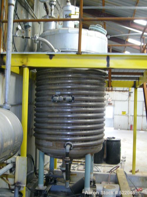 USED: Offenhauser hastelloy C200 reacto, approximately 900 gallon.Rated 150 psi internal. Jacket rated 150 psi. 4'6" diameter x 6'9" straight side. 1 hp Chemineer drive. (3) 2", (1) 4" top openings, ...