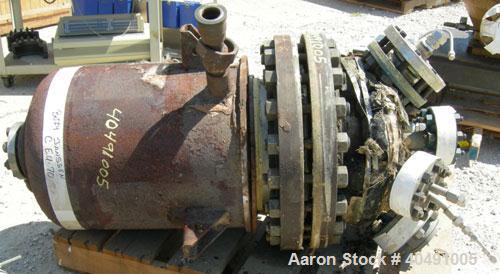 Used Pfaudler Reactor, 15 Gallon, Hastelloy B-2, vertical. Approximately 13" diameter x 22" straight side. Dished bolt on top, dish bottom. Internal rated 450/FV psi at 650 deg F, carbon steel jacket...