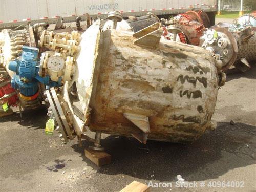 Used Pfaudler Reactor, 300 Gallon, Hastelloy C-276, Vertical. Approximately 40" diameter x 36" straight side. 2 to 1 elliptical top and bottom. Internal rated 100/fv psi at 350 deg f, 304 stainless s...