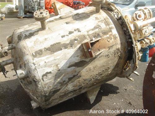 Used Pfaudler Reactor, 300 Gallon, Hastelloy C-276, Vertical. Approximately 40" diameter x 36" straight side. 2 to 1 elliptical top and bottom. Internal rated 100/fv psi at 350 deg f, 304 stainless s...