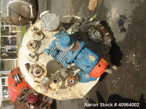 Used Pfaudler Reactor, 300 Gallon, Hastelloy C-276, Vertical. Approximately 40" diameter x 36" straight side. 2 to 1 elliptical top and bottom. Internal rated 100/fv psi at 350 deg f, 304 stainless s...