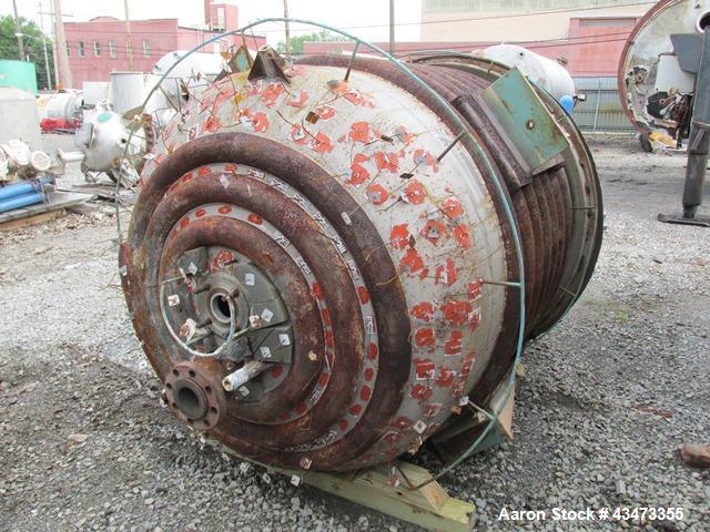 Used Pfaudler Reactor, 500 Gallon, Hastelloy C276. Approximately 54" diameter x 51" straight side, semi elliptical top and bottom. Internal rated 75 psi & Full Vacuum at 450 degrees F. 1/2 Pipe coil ...