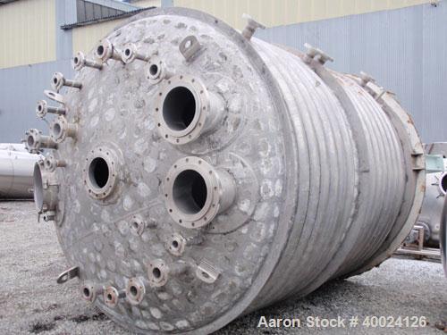 Used Roben Reactor, 5000 Gallon, Hastelloy C276, Vertical. 108" diameter x 108" straight side, dished top, elliptical bottom. Internal rated 100 psi/fv at 360 deg F, 304 stainless steel 1/2 pipe coil...