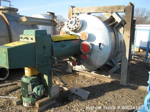 Used- Roben Reactor, 500 Gallon, Hastelloy C276, Vertical. 48" diameter x 57" straight side, 2 to 1 elliptical top and botto...