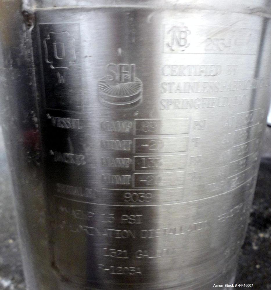 Unused- Stainless Fabrication Reactor, 2000 Gallon, Hastelloy C-276, Vertical. Approximately 78” diameter x 84” straight side, dished top and bottom.  Internal rated 60 psi and full vacuum at -20 to ...
