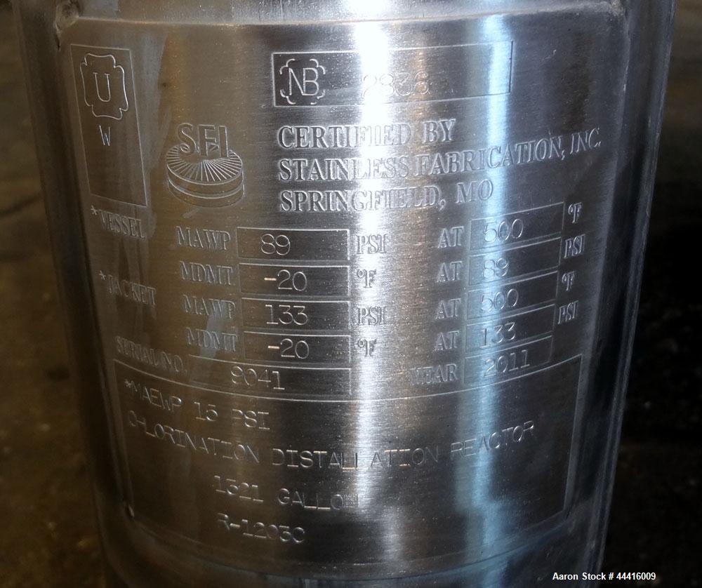 Unused- Stainless Fabrication Reactor, 2000 Gallon, Hastelloy C-276, Vertical. Approximately 78” diameter x 84” straight side, dished top and bottom.  Internal rated 60 psi and full vacuum at -20 to ...