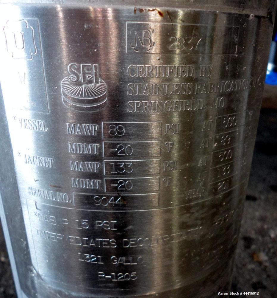 Unused- Stainless Fabrication Reactor, 2000 Gallon, Hastelloy C-276, Vertical. Approximately 78” diameter x 84” straight side, dished top and bottom.  Internal rated 60 psi and full vacuum at -20 to ...