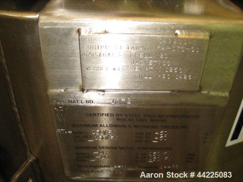 Used Steel Pro Reactor, 20 Gallons, SB-575 Hastelloy Construction. Bolt-on dished top, dished bottom. Internal rated 150 psi and full vacuum at 450 degrees F, jacket rated 150 psi and full vacuum at ...