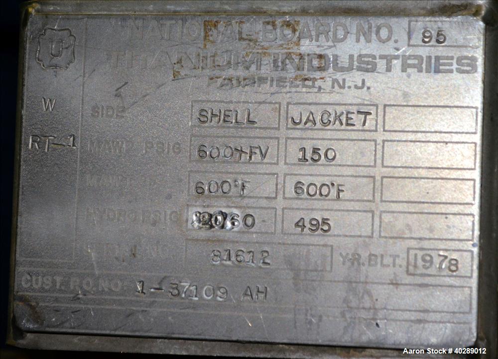 Used 1-1/2 Gallon Titanium Industries Reactor