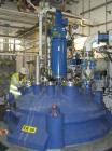 Used Graham Hart Reactor, approximately 1321 gallon (5,000 liter), Hastelloy C22, vertical. Internal rated 6 bar/full vacuum (87 psi/FV) at -90 to 200 deg C (-130 to 392 F). External coil jacket rate...