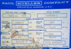 Used Mueller Reactor, 3000 Gallon, Model F, Hastelloy C-276, Vertical. 84’’ diameter x 111’’ straight side, 2 to 1 elliptical top and bottom. Internal rated 100/FV psi at 450 deg F and –20 deg F at 1...