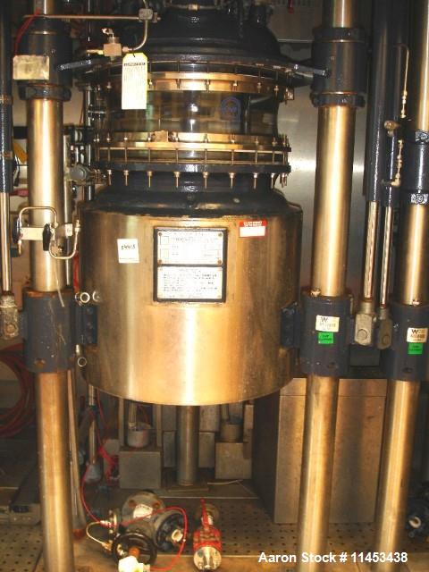 Used-Used 160 liter R & M Italia glass reactor train with 160 liter glass lined reactor, removable dish top, dish bottom, in...