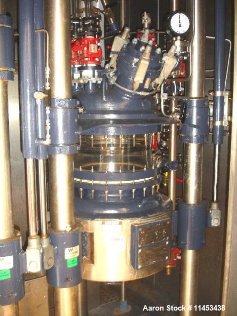 Used-Used 160 liter R & M Italia glass reactor train with 160 liter glass lined reactor, removable dish top, dish bottom, in...