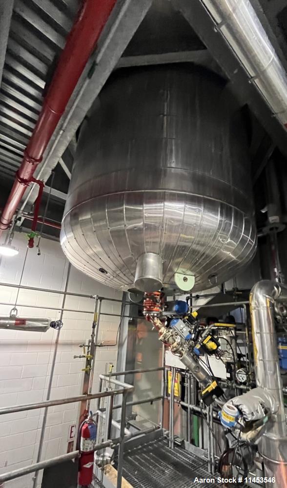 Used 2,000 Gallon 3V Tech Glass Lined Reactor