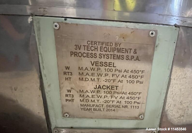 Used 2,000 Gallon 3V Tech Glass Lined Reactor