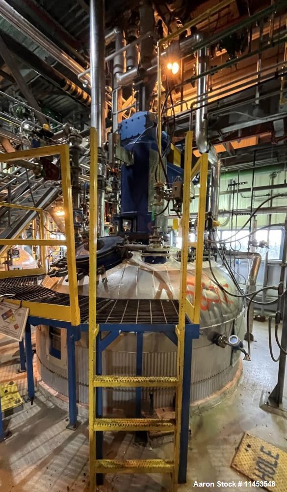 Used 5,000 Gallon 3V Tech Glass-Lined Reactor – 90 PSI – Jacketed – Full Vacuum – 4-Blade Agitator – 2013