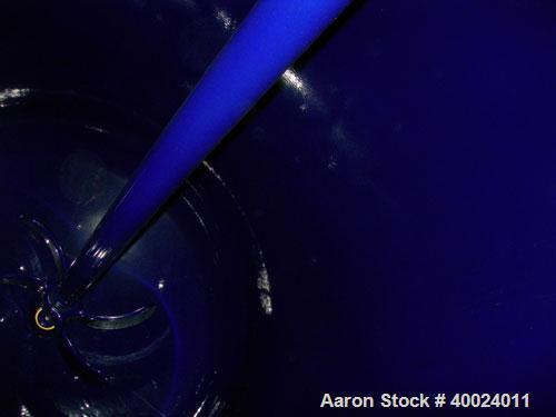 Used Pfaudler K Series Glass Lined Reactor, 1000 gallon, 9115 blue glass. Approximately 5' diameter x 6' straight side, dished top and bottom. Internal rated 125/fv at 450 deg.f., jacket rated 100/fv...