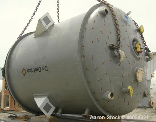 Used Dedietrich Glass Lined Reactor, 2000 gallon, 3009 white glass with calibration lines. Approximately 76" diameter x 96" straight side, dished top and bottom. Internal rated 125/fv at 500 deg.f., ...