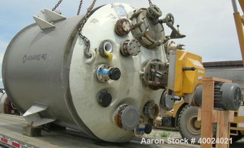 Used Dedietrich Glass Lined Reactor, 2000 gallon, 3009 white glass with calibration lines. Approximately 76" diameter x 96" straight side, dished top and bottom. Internal rated 125/fv at 500 deg.f., ...