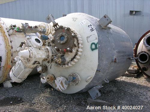 Used: Pfaudler RA series glass lined reactor, 2000 gallon, white glass. Approximately 76" diameter x 88" straight side, dished top and bottom. Internal rated 100 at 450 deg.f., jacket rated 90 psi at...