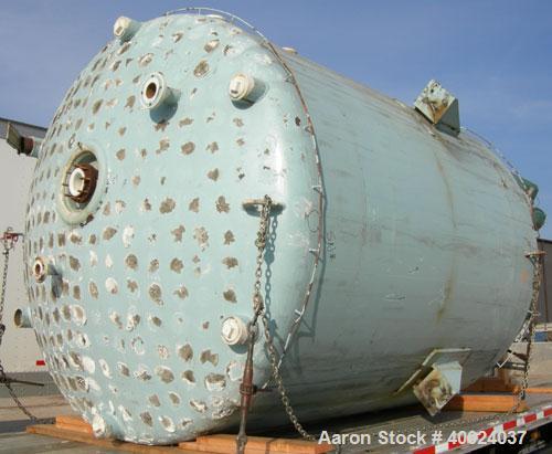 Used: Pfaudler K series glass lined reactor, 4000 gallon, white glass with calibration lines. Approximately 96" diameter x 109" straight side, dished top and bottom. Jacketed. 5RW drive, ratio 18 to ...