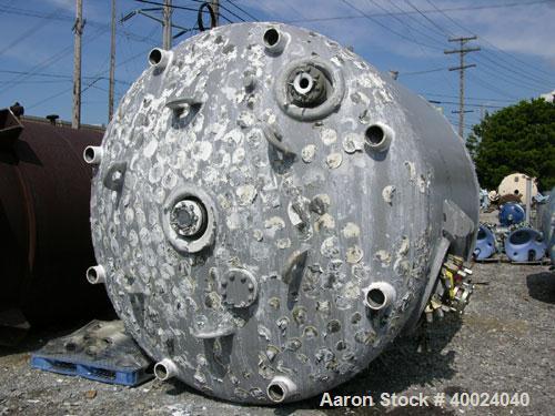 Used Dedietrich Glass Lined Reactor, 5000 gallon, 3009 blue glass. Approximately 108" diameter x 90" straight side, dished top and bottom. Internal rated 90/fv psi at 400 deg F, jacket rated 90 psi a...
