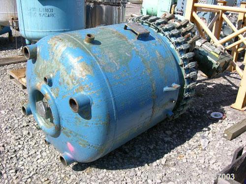 Used DeDietrich Glass Lined Clamp Top Reactor, 200 Gallon, 3008 Blue Glass. Approximately 40'' diameter x 40'' straight side. Clamp dish top, dish bottom. Internalrated 90/FV psi at 500 degrees F, ja...