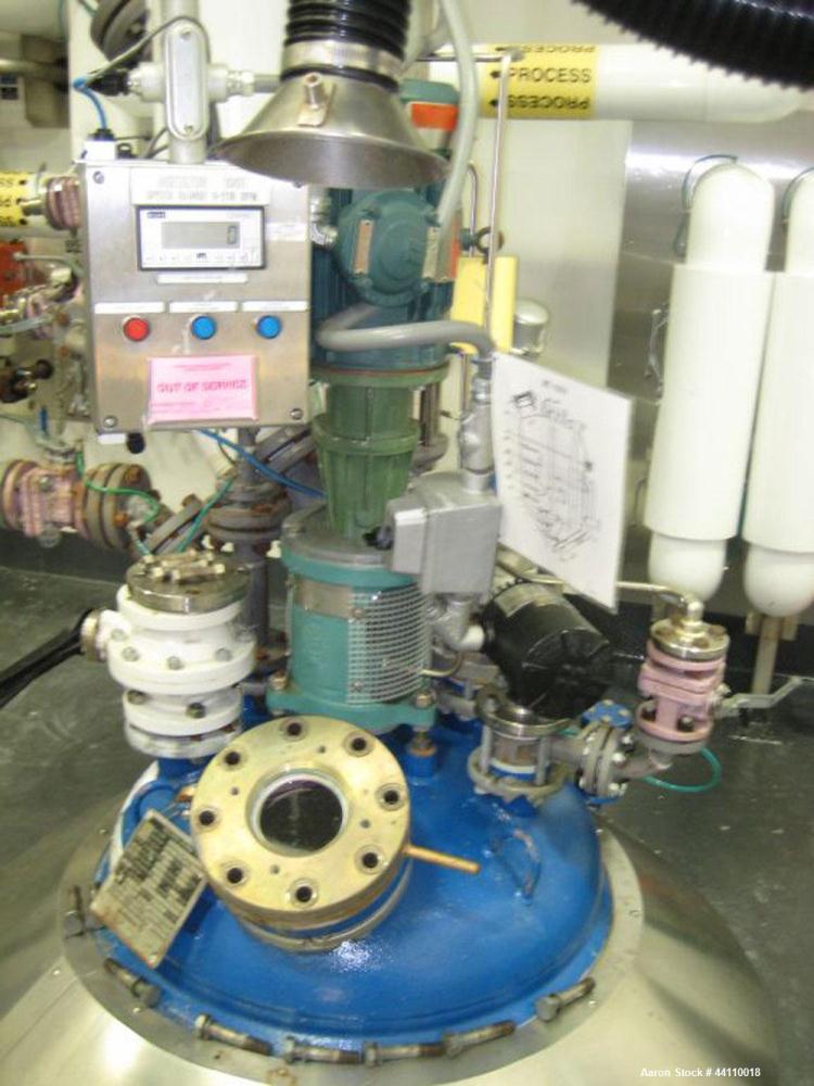 Used DeDietrich Glass Lined Reactor, 100 Gallon. Internal rated 100 psi & Full Vacuum at 500 degrees F, jacket rated 150 psi & Full Vacuum at 500 degrees F. Type 3009 Blue Glass. Bolted top, welded c...