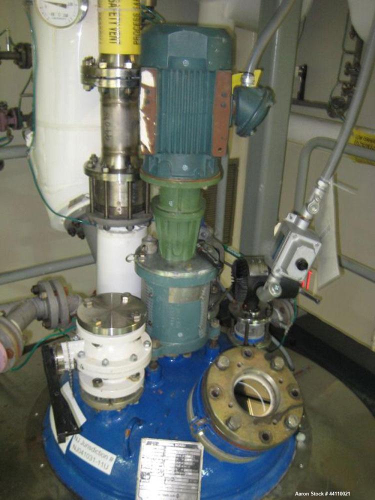 Used DeDietrich Glass Lined Reactor, 75 Gallon. Internal rated 100 psi & Full Vacuum at 500 degrees F, jacket rated 150 psi & Full Vacuum at 500 degrees F. Type 3009 Blue Glass. Bolted top. 32" ID x ...