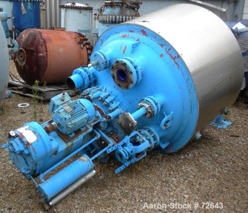 Used Dedietrich Glass Lined Reactor, 300 Gallon, Model SA-300, Type 3008 Blue Glass, Vertical. Internal rated 100/FV psi at500 degrees F. Jacket rated 100 psi at 500 degrees F. Philadelphia model PTE...