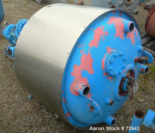 Used Dedietrich Glass Lined Reactor, 300 Gallon, Model SA-300, Type 3008 Blue Glass, Vertical. Internal rated 100/FV psi at500 degrees F. Jacket rated 100 psi at 500 degrees F. Philadelphia model PTE...