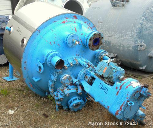 Used Dedietrich Glass Lined Reactor, 300 Gallon, Model SA-300, Type 3008 Blue Glass, Vertical. Internal rated 100/FV psi at500 degrees F. Jacket rated 100 psi at 500 degrees F. Philadelphia model PTE...