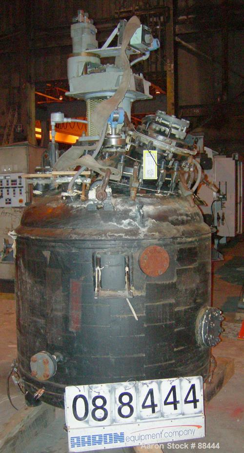 USED: Dedietrich 300 gallon glass lined reactor, model SA-300. Type 3009 glass. 48" diameter. Dished heads. Internal rated 100 PSI/FV at 500 degrees F. Jacket rated 100 PSI at 500 degrees F. 3 blade ...