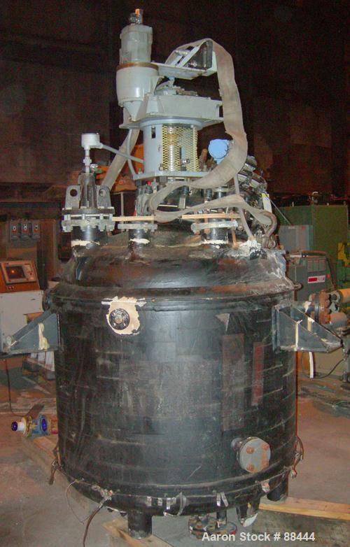 USED: Dedietrich 300 gallon glass lined reactor, model SA-300. Type 3009 glass. 48" diameter. Dished heads. Internal rated 100 PSI/FV at 500 degrees F. Jacket rated 100 PSI at 500 degrees F. 3 blade ...