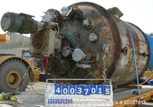 Used DeDietrich Glass Lined Reactor, 2000 Gallon, 3009 Blue Glass. Approximately 78" diameter x 90" straight side, dish top and bottom. Internal rated 100/fv psi at 500 deg F, jacket rated 90 psi at ...